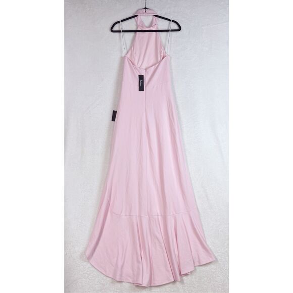 Lulus Majestic Perfection Light Pink Ruffled Halter Maxi Dress Size M NWT - Picture 6 of 9